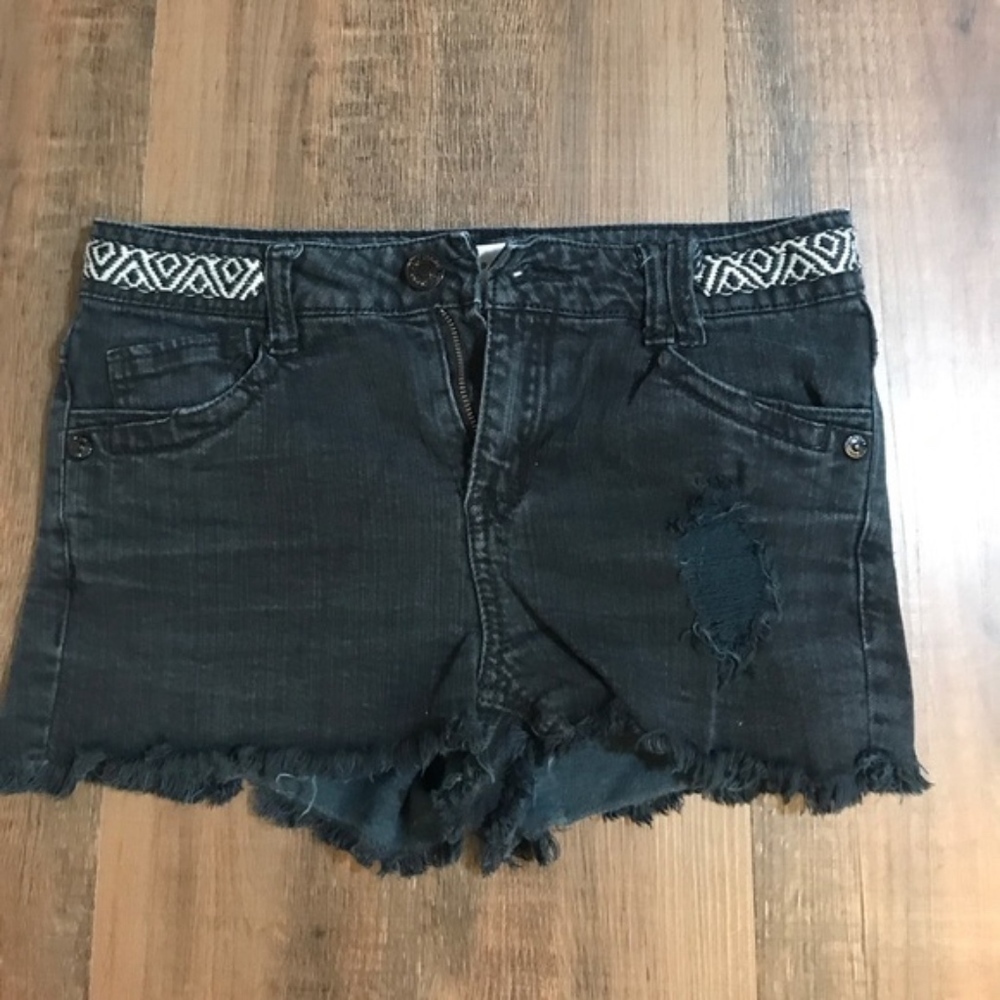 Jolt Black Distressed Denim Cutoffs Sz 5